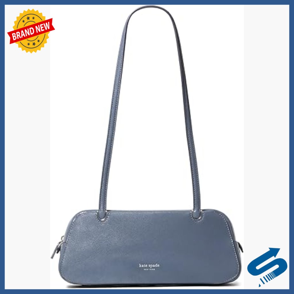 Glazed Leather Shoulder Bag With Zipper Closure And Satin Lining